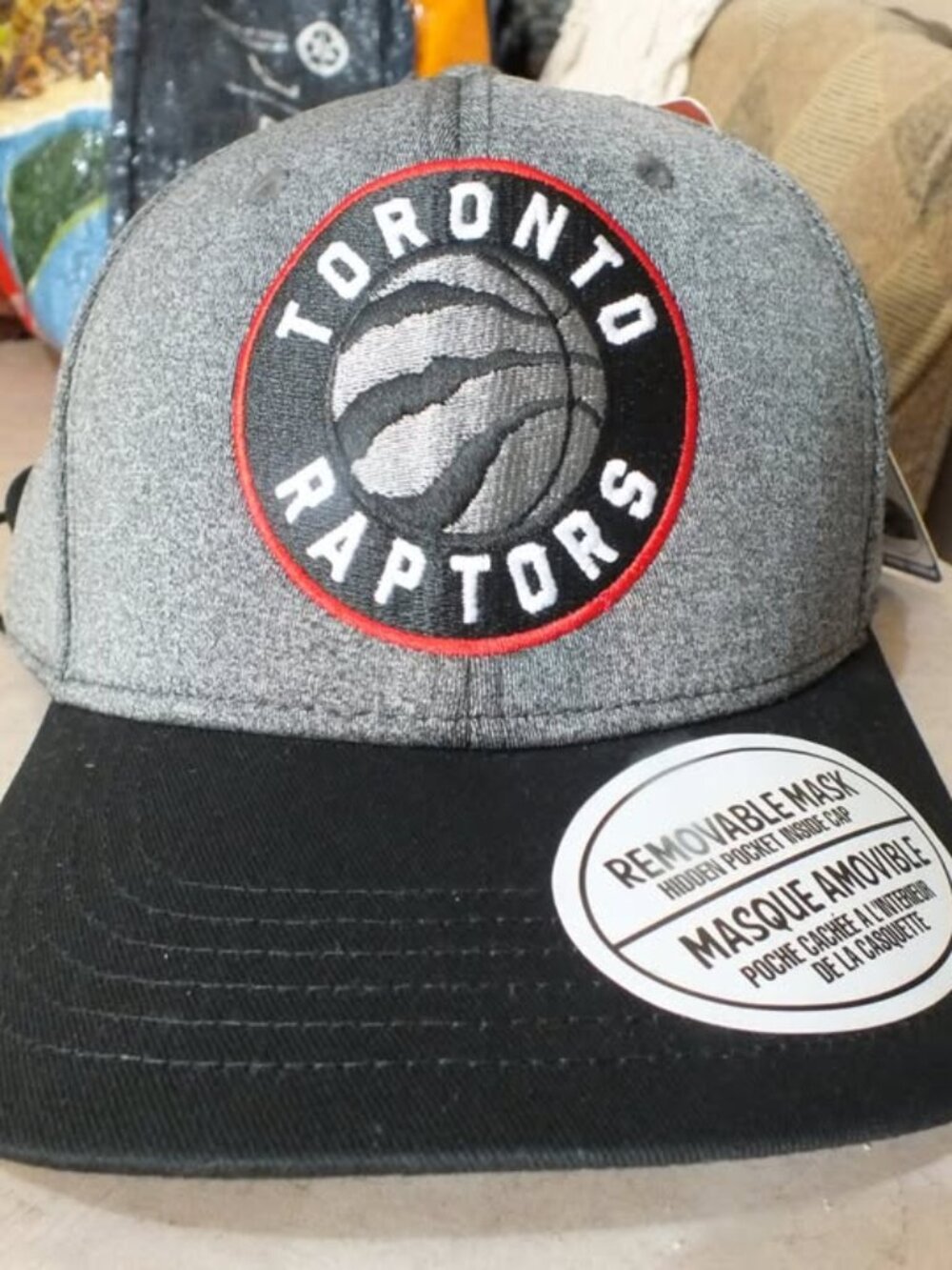 Toronto Raptors NBA Black/Grey Cap With Mask